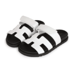Hermes Chypre Sandals - White Palladium Hardware - Image 3