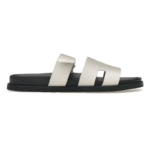 Hermes Chypre Sandals - White Palladium Hardware