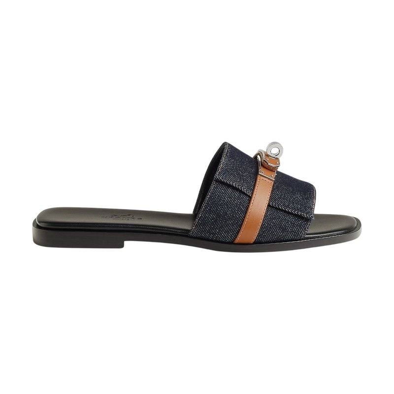 Photoroom_20250817_065955 Hermes Giulia sandal Bleu Brut / Naturel - Image 1