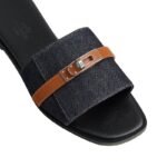 Hermes Giulia sandal Bleu Brut / Naturel - Image 2