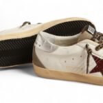 Golden Goose Super-Star with burgundy glitter star and silver heel tab - Image 4