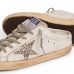 Golden Goose Super-Star Sabot with a platinum glitter star and suede tongue - Image 4