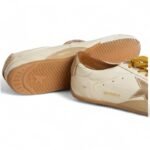 Golden Goose Women's True-Star in white nappa leather with gold star and beige suede heel tab - Image 4