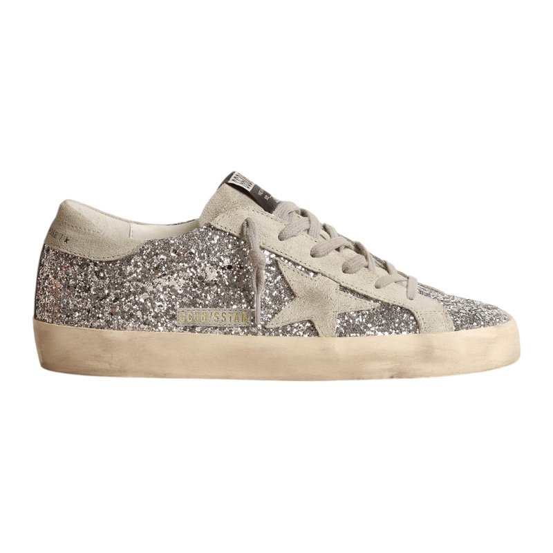 Photoroom_20251026_084425 Golden Goose Women's Super-Star in silver glitter with ice-gray suede star - Image 1