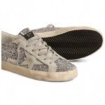 Golden Goose Women's Super-Star in silver glitter with ice-gray suede star - Image 3