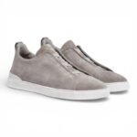 Zegna Suede Triple Stitch Grey Men's - Image 2
