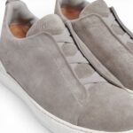 Zegna Suede Triple Stitch Grey Men's - Image 3