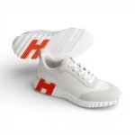 Hermès Bouncing Sneaker Blanc White/Orange - Image 2