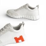 Hermès Bouncing Sneaker Blanc White/Orange - Image 4