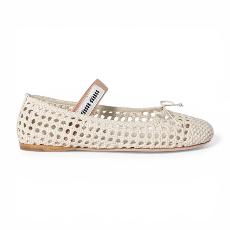 IMG_7156-Photoroom Miu Miu Woven Nappa Leather Ballerinas - Image 1