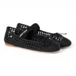 Miu Miu Woven Nappa Leather Ballerinas in Black - Image 2
