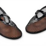 Alaia Fishnet Ballerina Flats | Black - Image 3