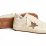 Golden Goose Ball Star in white leather with crystal star and metallic heel tab - Image 3