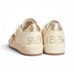 Golden Goose Ball Star in white leather with crystal star and metallic heel tab - Image 4