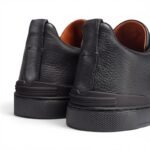 Zegna Triple Stitch Low Triple Black - Image 3