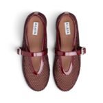 Alaia Fishnet Ballerina Flats | Burghandy - Image 2