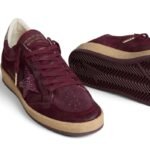 Golden Goose Ball Star in burgundy suede with crystal star and metallic leather heel tab - Image 3