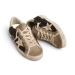Golden Goose in black glitter with cream star and suede insert - Image 2