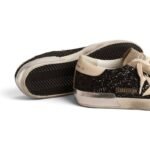 Golden Goose in black glitter with cream star and suede insert - Image 3