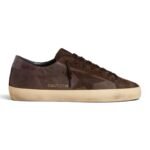 Golden Goose Super-Star LTD in brown nubuck with suede star and purple leather heel tab