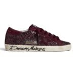 Golden Goose Super-Star LTD in cherry glitter with cherry suede star