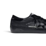 Golden Goose Super-Star in black nappa with black suede star and heel tab - Image 4