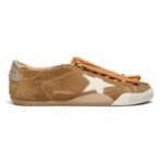 Golden Goose True-Star in tobacco-colored suede with white star
