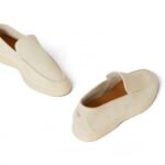 Loro Piana Summer Walk Suede Nougat Loafers - Image 4