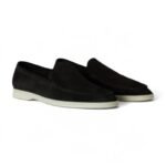 Loro Piana Summer Walk Suede Black Loafers - Image 2