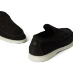 Loro Piana Summer Walk Suede Black Loafers - Image 5