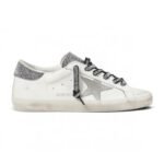 GOLDEN GOOSE  Super-Star Lace-Up Sneakers With Crystal Embellishments - White